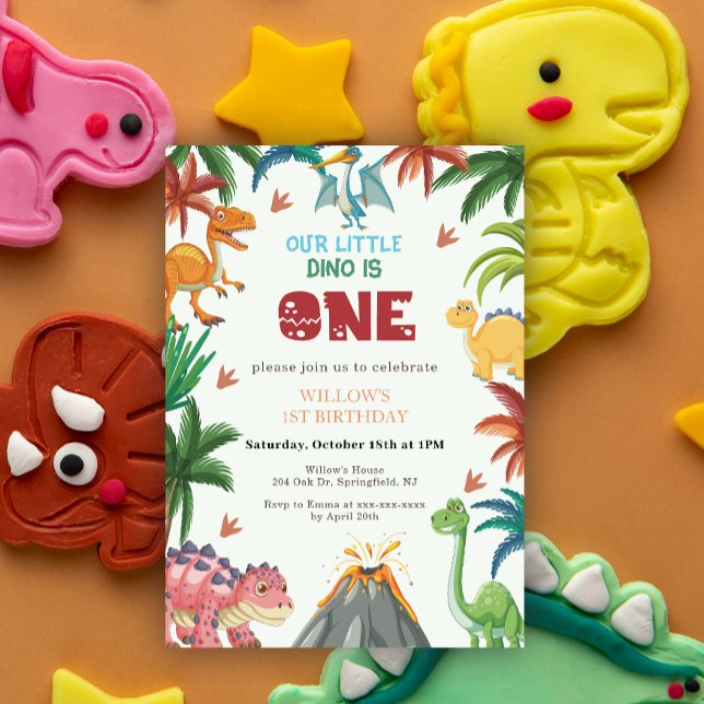 Invitación a los primeros cumpleaños de Dinosaurio (Subido por el creador)