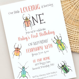 Invitación a los primeros cumpleaños de los bugs d