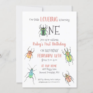 Invitación a los primeros cumpleaños de los bugs d