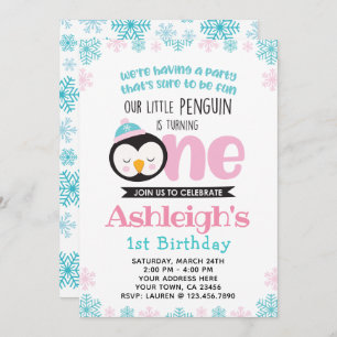 Invitación a los primeros cumpleaños del pingüino