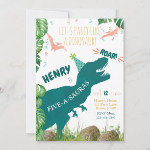 Invitación a los quinientos años Fiveasauraus Trex