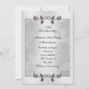 Invitación a los rosas de plata en 25 años