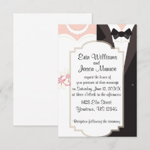 Invitación a los Tux de Bride Gown y Groom