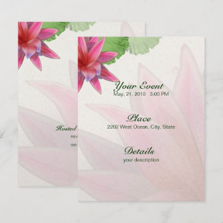 Invitación a Lotus rosa 4.25 x 5.5