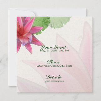 Invitación a Lotus rosa 5.25 x 5.25
