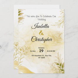 Invitación A luxurious wedding invitation in elegant gold