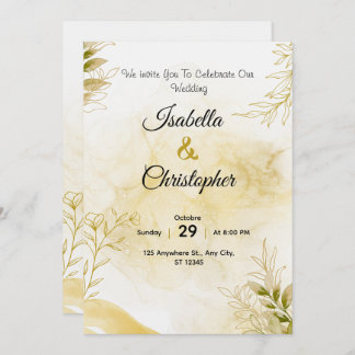 Invitación A luxurious wedding invitation in elegant gold