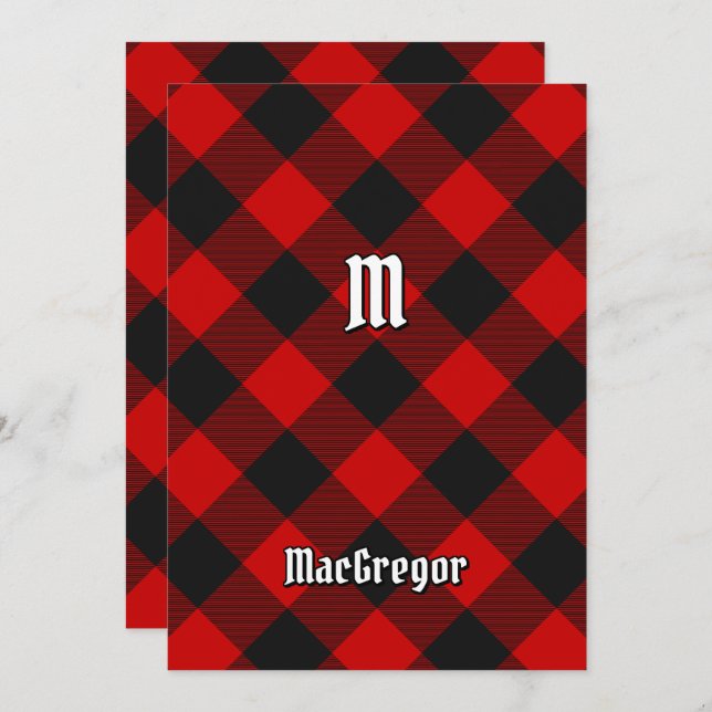 Invitación a MacGregor Rob Roy Tartán (Anverso / Reverso)