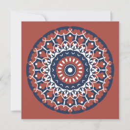 Invitación a Mandala Design en colores rojo y azul