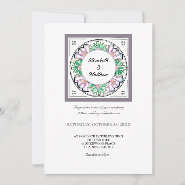 Invitación a Mandala Floribunda (Anverso)