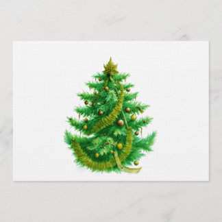 Invitación A Mandelbrot Christas Tree With Red & Green Bulbs