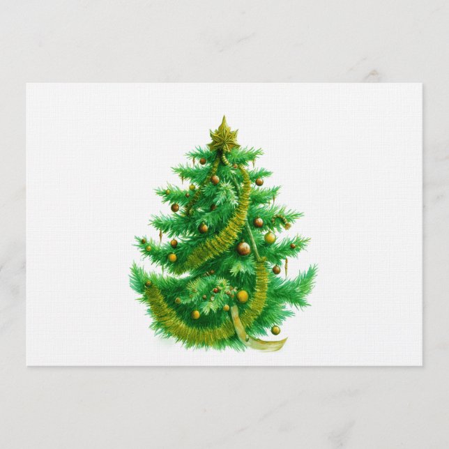 Invitación A Mandelbrot Christas Tree With Red & Green Bulbs (Anverso)