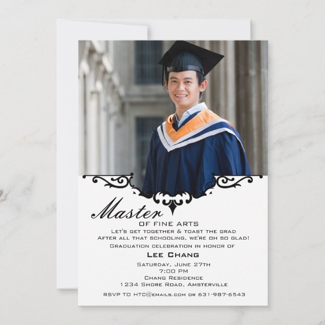 Invitación a mantener la foto de graduación (Anverso)