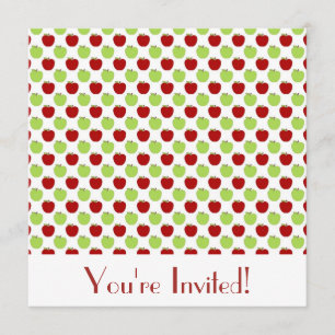 Invitación a manzanas rojas y verdes