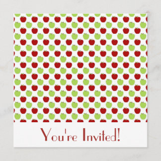 Invitación a manzanas rojas y verdes