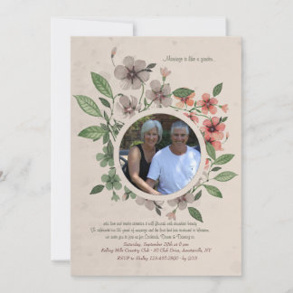 Invitación a marco de foto floral