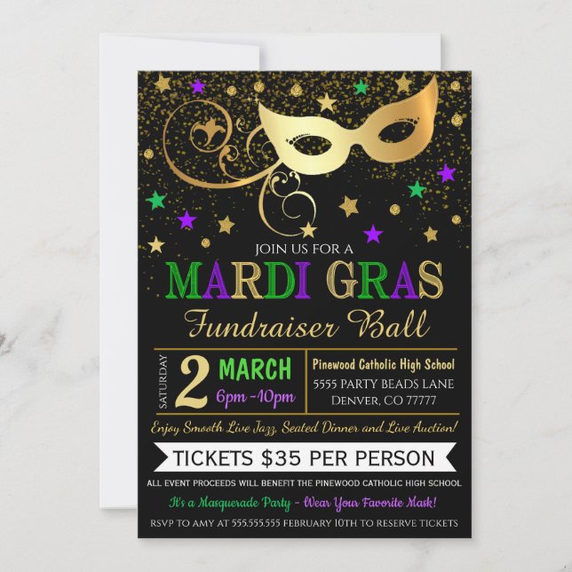 Invitación a Mardi Gras (Anverso)