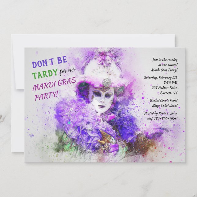 Invitación a Mardi Gras (Anverso)