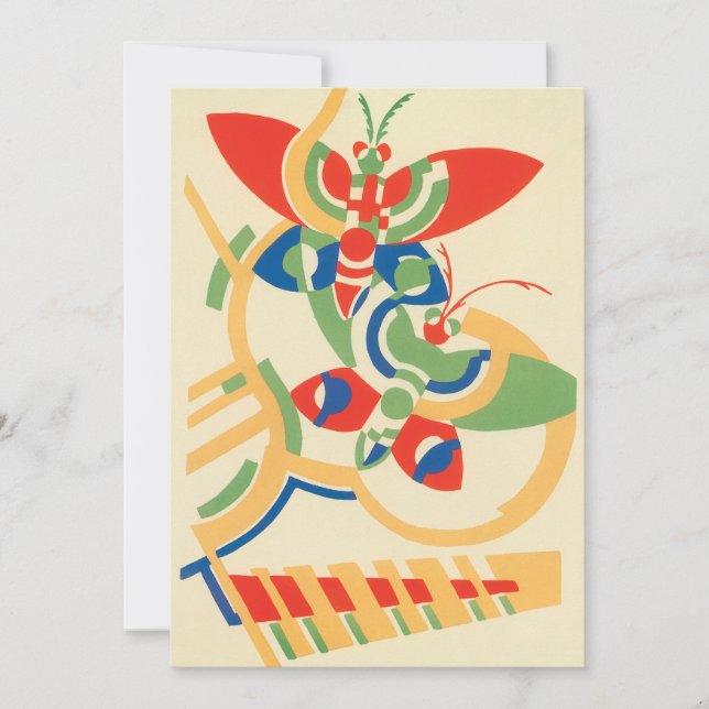 Invitación a mariposas de jardín de estilo Art Dec (Anverso)