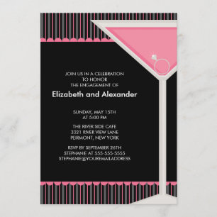 Invitación a Martini Ring Cocktail Engagement Part