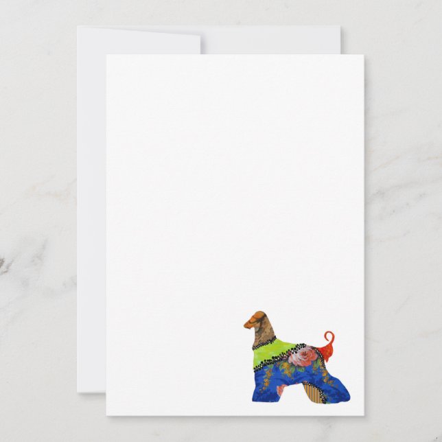 Invitación a Mascota de Patchwork afganoHound (Anverso)