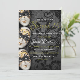 Invitación a Masquerade Sweet 16