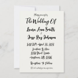 Invitación a matrimonio básico simple amigable con