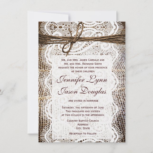 Invitación a matrimonio con aspecto de bota de arb (Anverso)
