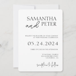 Invitación a matrimonio con código QR, Boda mínimo