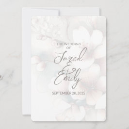 Invitación a matrimonio con código QR de cerezo Bl