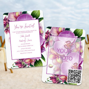 Invitación a matrimonio con fotografía floral Códi