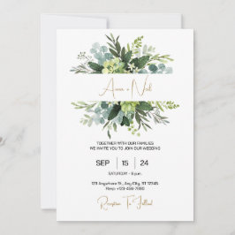 Invitación a matrimonio con patrones florales espe