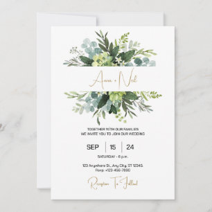 Invitación a matrimonio con patrones florales espe