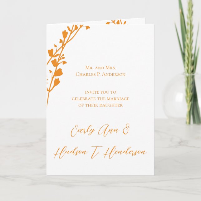 Invitación a matrimonio cristiano Cambiar el color (Anverso)