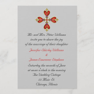Invitación a matrimonio cruzado entre corazones Ge