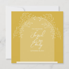 Invitación a matrimonio de arco floral Código QR