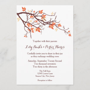 Invitación a matrimonio de bifurcación del árbol d