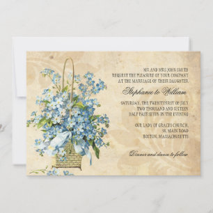 Invitación a matrimonio de cesta de flores de époc