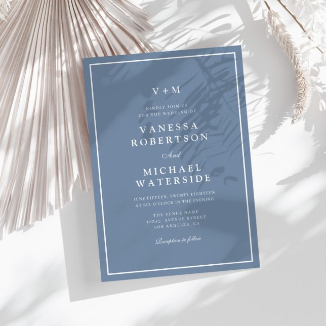 Invitación a matrimonio de código QR azul polvorie (Subido por el creador)