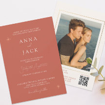 Invitación a matrimonio de código QR de Terracotta