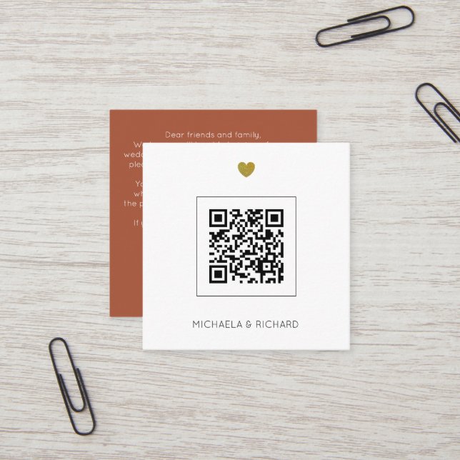 Invitación a matrimonio de código QR para presupue (Anverso/Reverso In Situ)