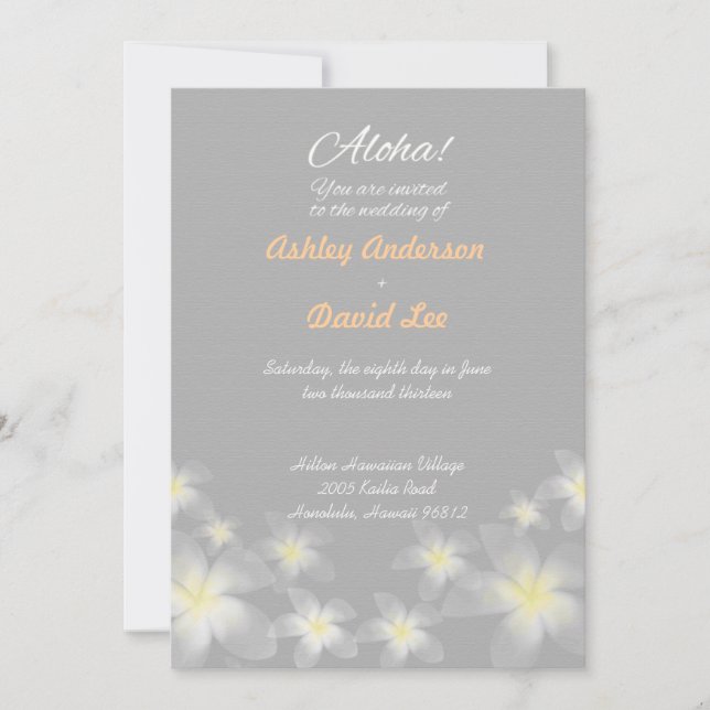 Invitación a matrimonio de destino (Anverso)