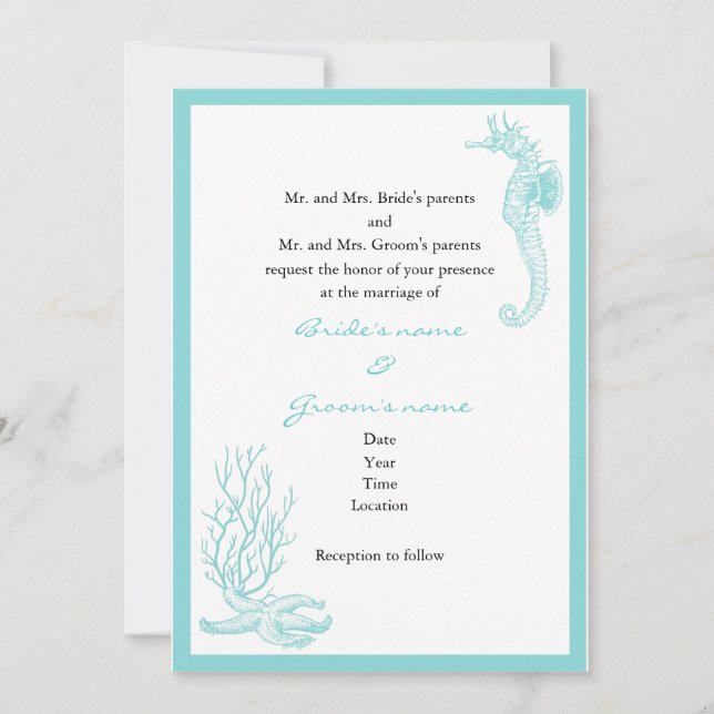 Invitación a matrimonio de destino (Anverso)