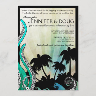 Invitación a matrimonio de destino de isla de Offb