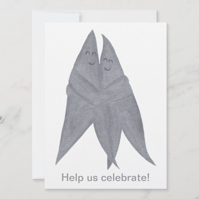 Invitación a matrimonio de dos parejas de estrella (Anverso)