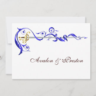 Invitación a matrimonio de espada de cinta de desp
