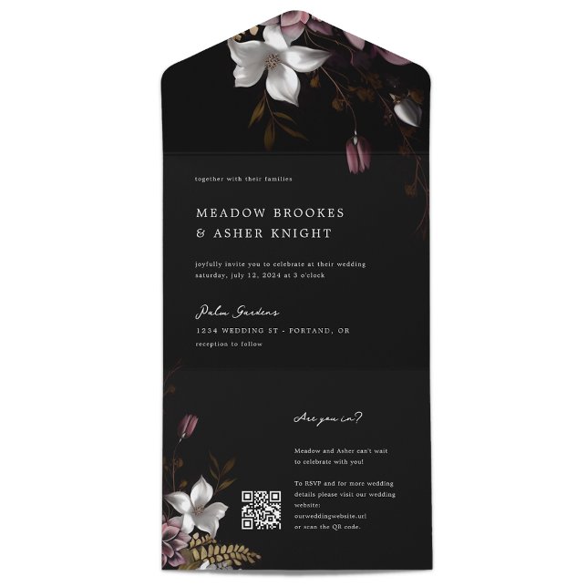 Invitación a matrimonio de Florencia con código QR (Subido por el creador)