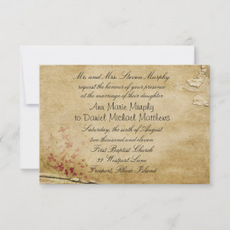 Invitación a matrimonio de flores antiguas