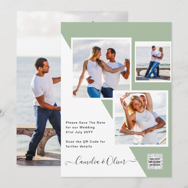 Invitación a matrimonio de foto presupuesto Guarda (Anverso / Reverso)
