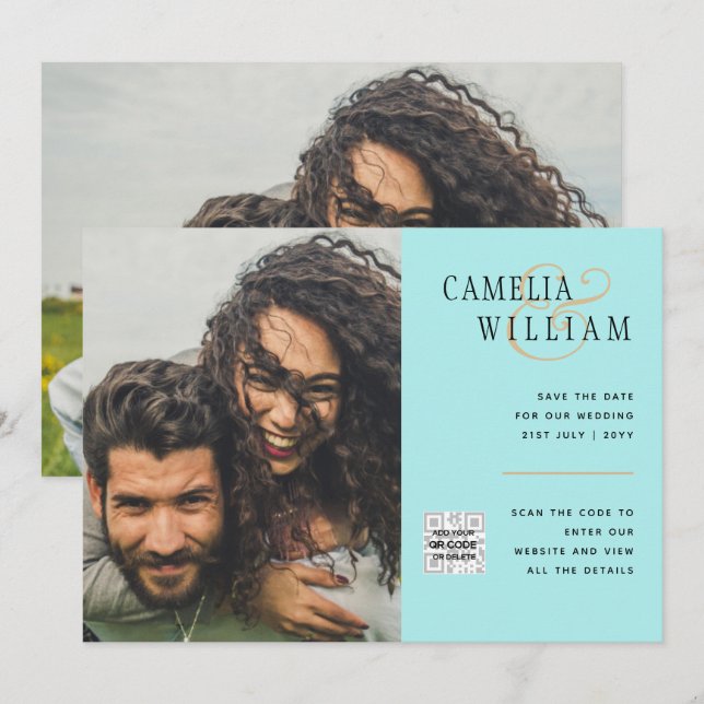 Invitación a matrimonio de foto presupuesto Guarda (Anverso / Reverso)